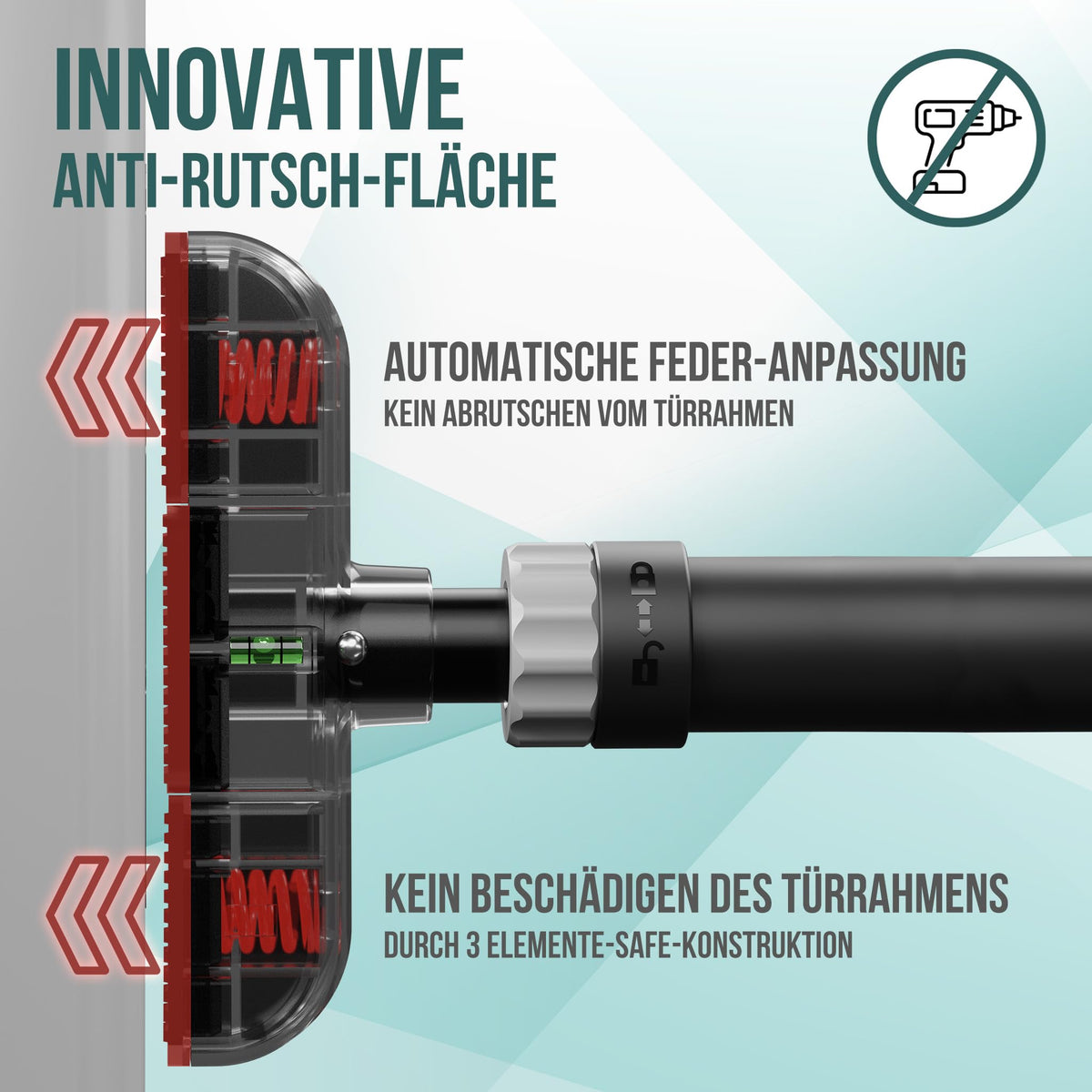 PULLUP & DIP - Klimmzugstange Türrahmen ohne Schrauben und Bohren Pull Up Bar Door Stange Türrahmen extra sichere Teleskop Klimmzugstange Tür mit bis 200KG Traglast! Abrutschsichere Pull Up Stange